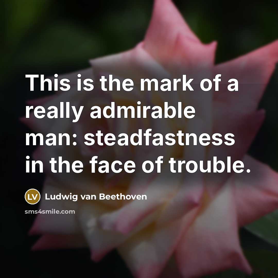 “This is the mark of a really admirable man: steadfastness…” quote by Ludwig van Beethoven