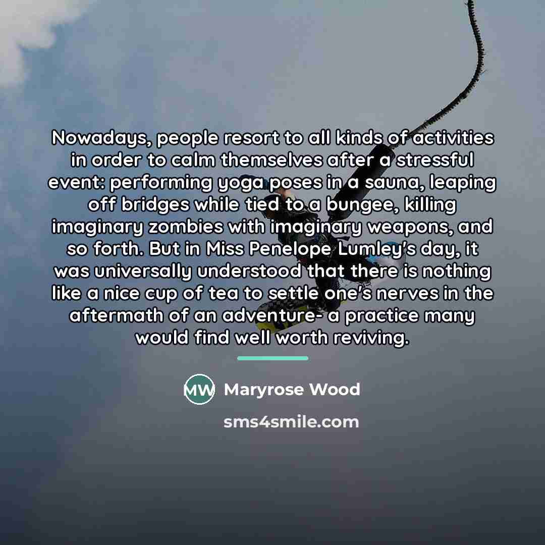 “Nowadays, people resort to all kinds of activities in order…” quote by Maryrose Wood