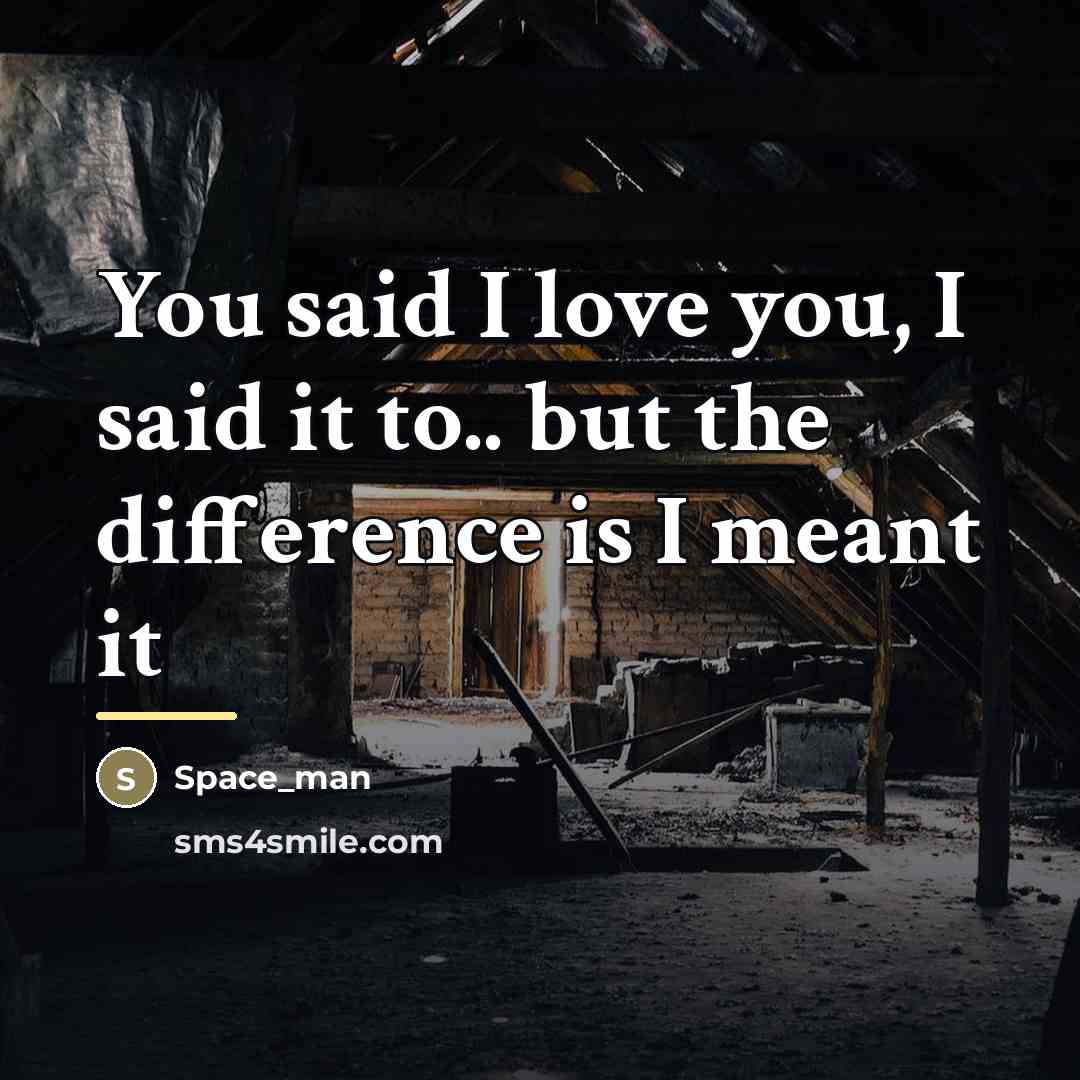 “You said I love you, I said it to.. but…” quote by Space_man