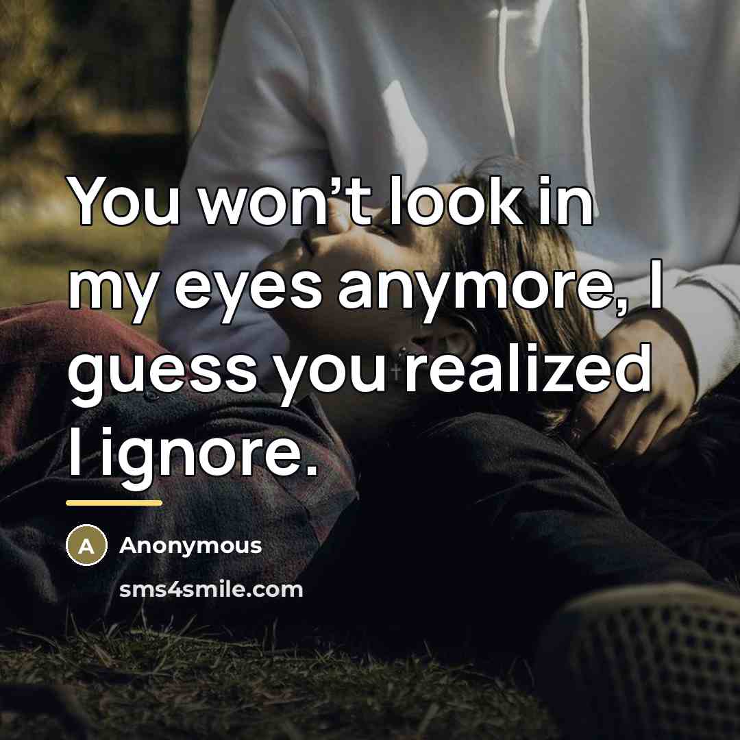 “You won't look in my eyes anymore, I guess you…” quote by Anonymous