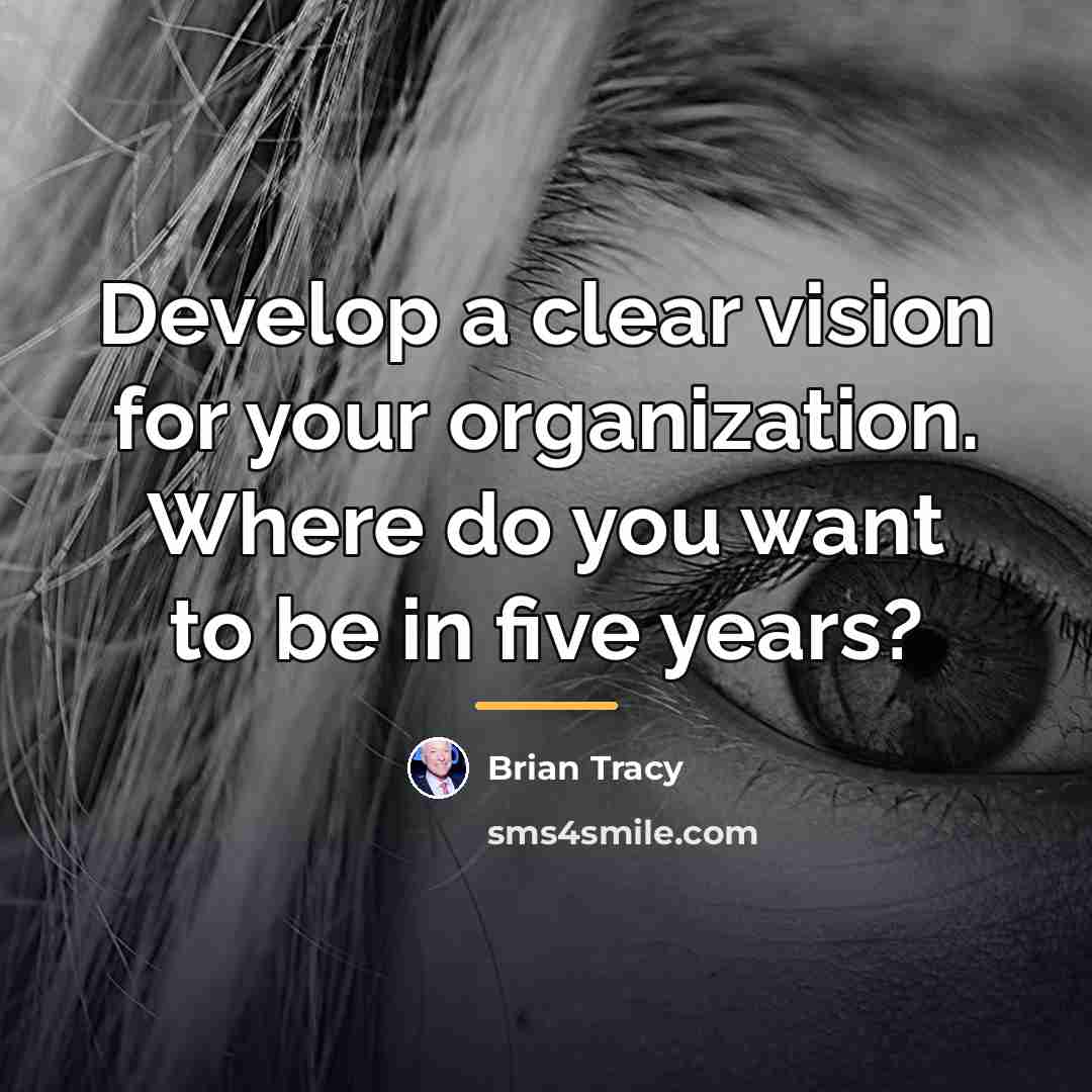 “Develop a clear vision for your organization. Where do you…” quote by Brian Tracy