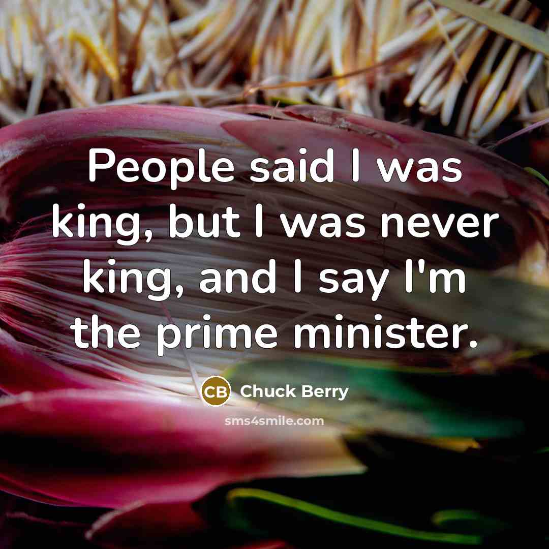 “People said I was king, but I was never king,…” quote by Chuck Berry