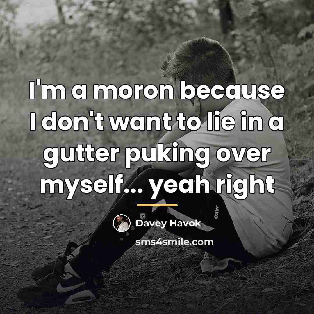 “I'm a moron because I don't want to lie in…” quote by Davey Havok