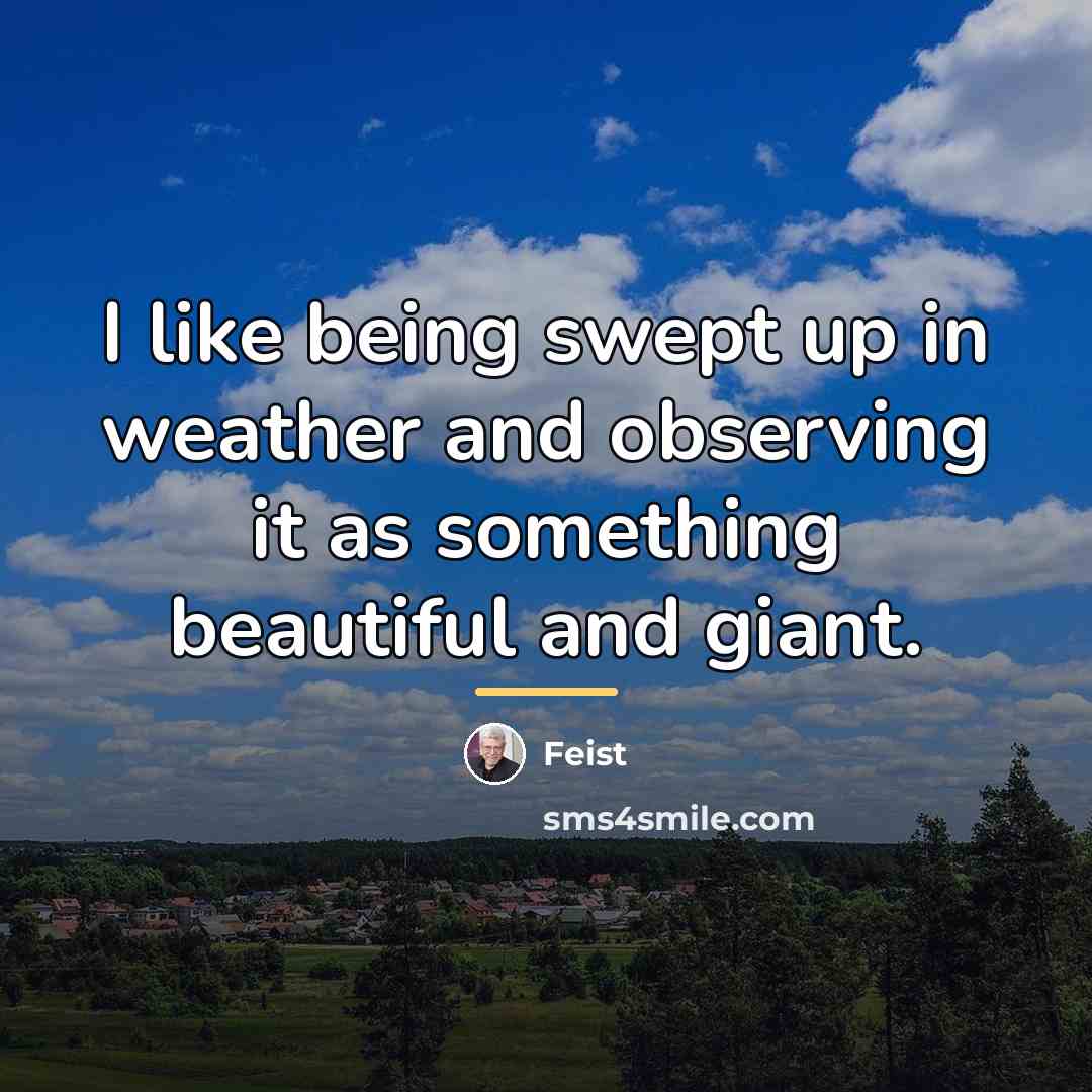 “I like being swept up in weather and observing it…” quote by Feist