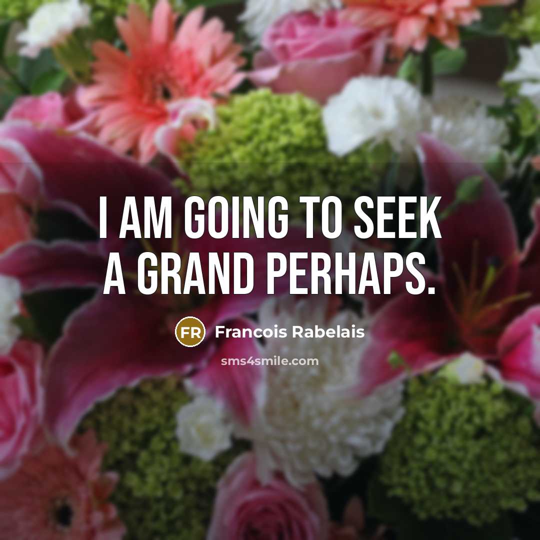 “I am going to seek a grand perhaps.…” quote by Francois Rabelais