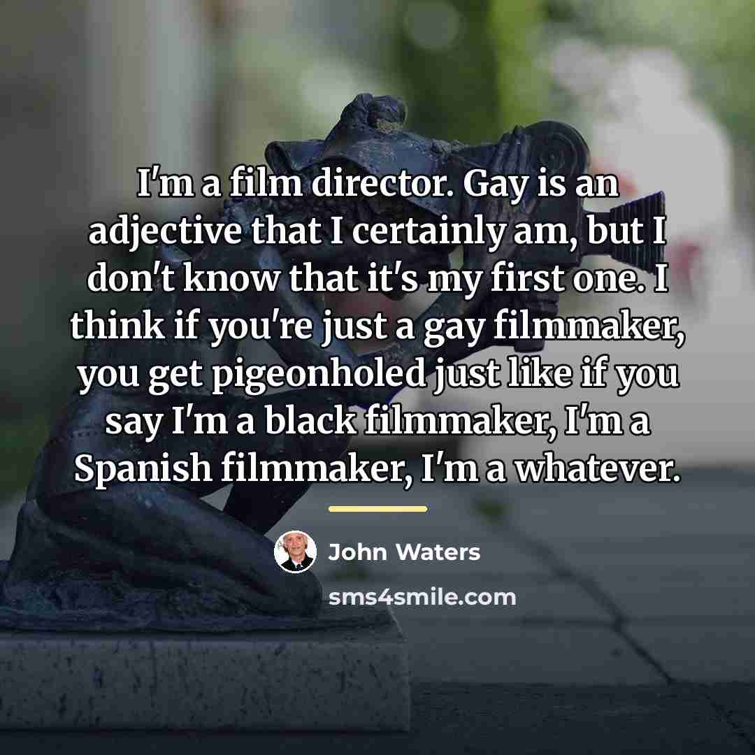 “I'm a film director. Gay is an adjective that I…” quote by John Waters