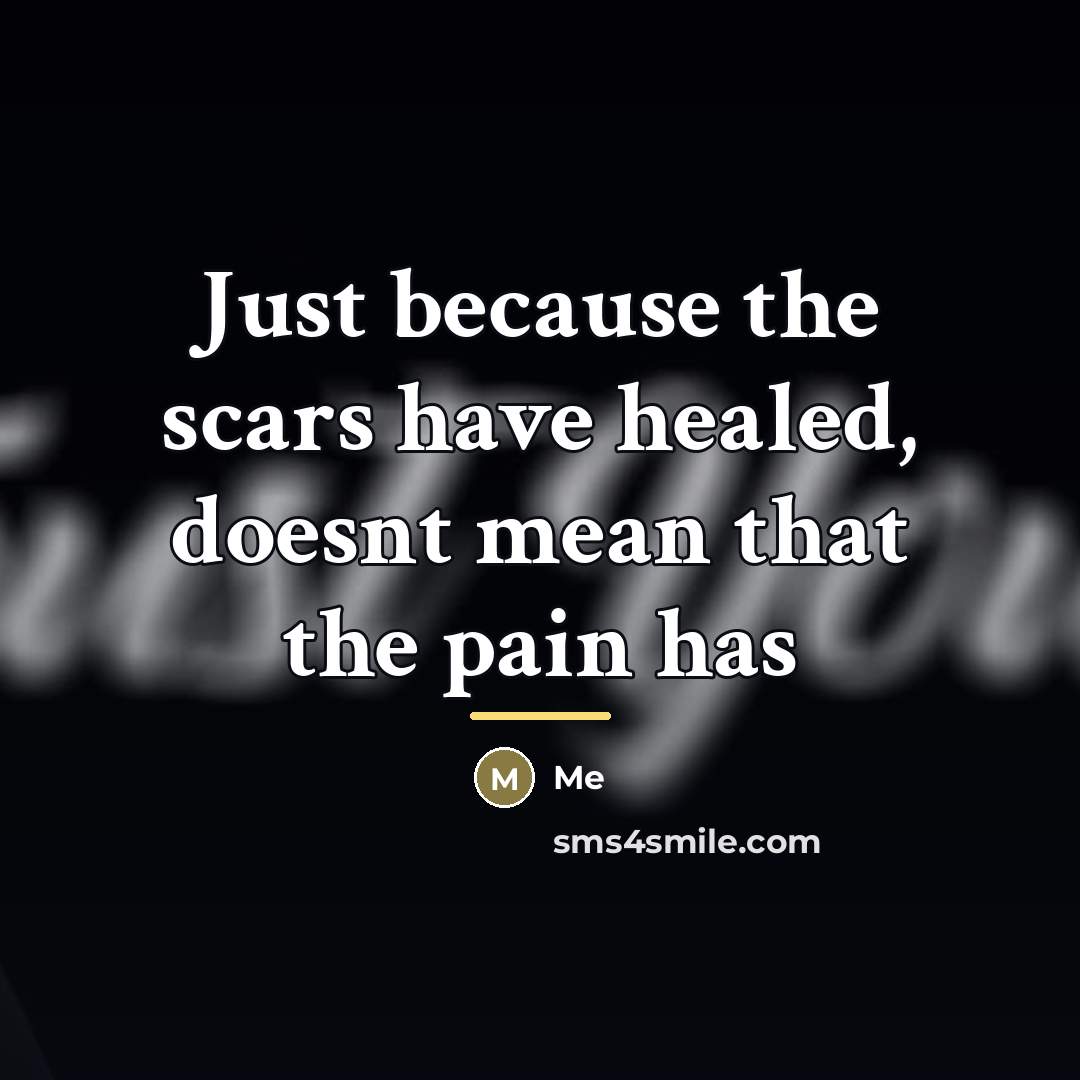“Just because the scars have healed, doesnt mean that the…” quote by Me