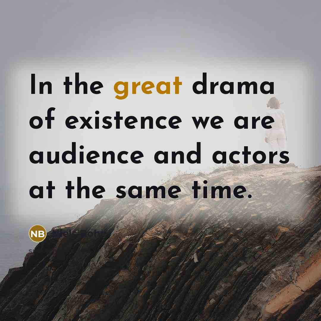 “In the great drama of existence we are audience and…” quote by Niels Bohr