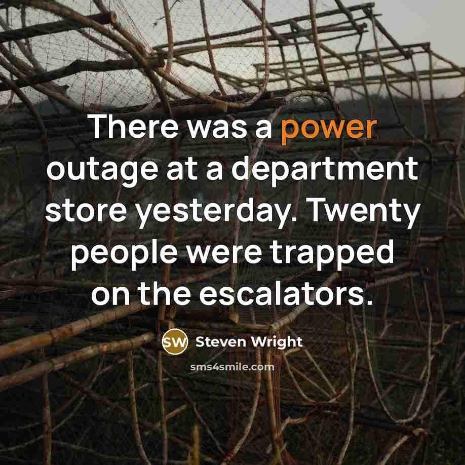 “There was a power outage at a department store yesterday.…” quote by Steven Wright
