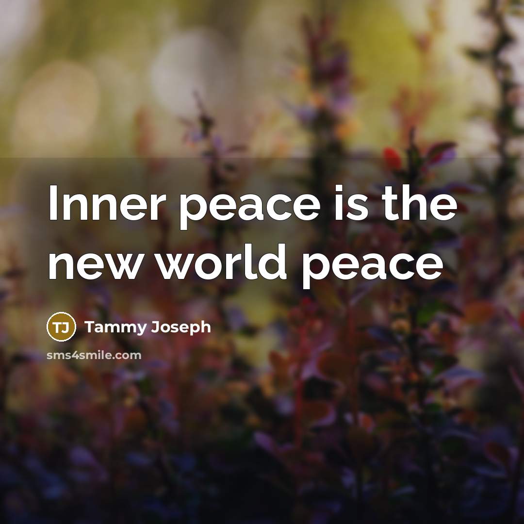 “Inner peace is the new world peace” quote by Tammy Joseph