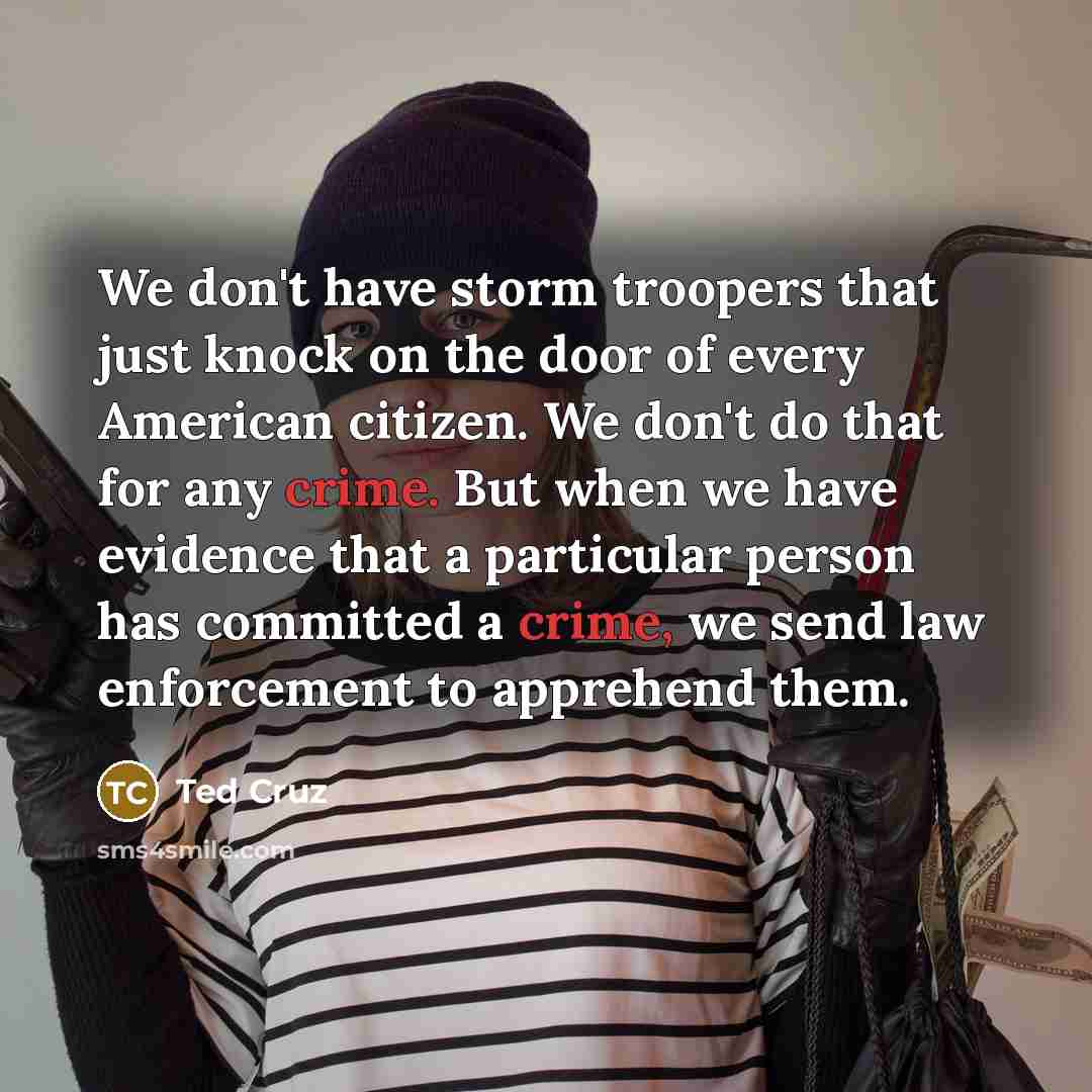“We don't have storm troopers that just knock on the…” quote by Ted Cruz