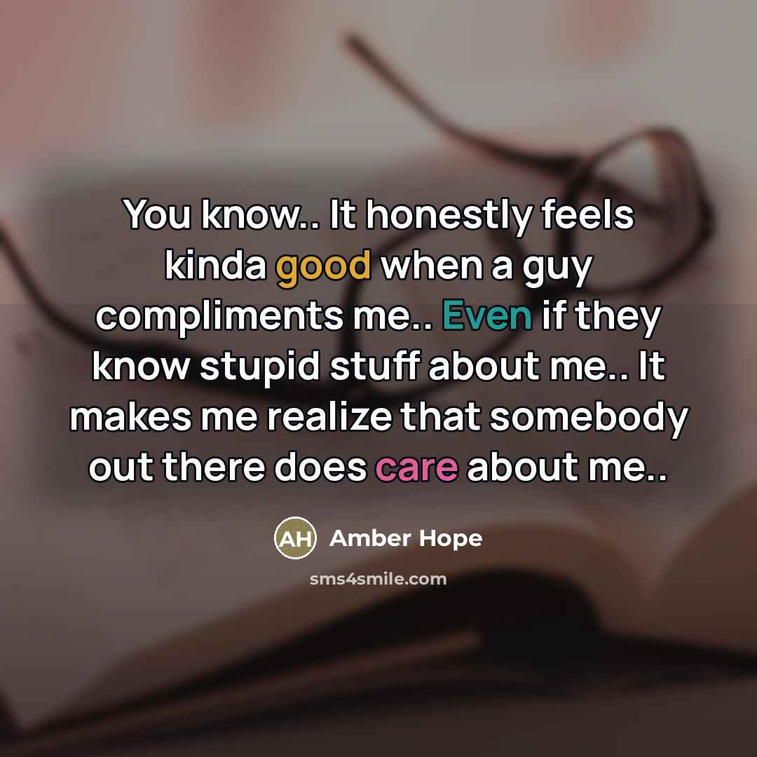 “You know.. It honestly feels kinda good when a guy…” quote by Amber Hope