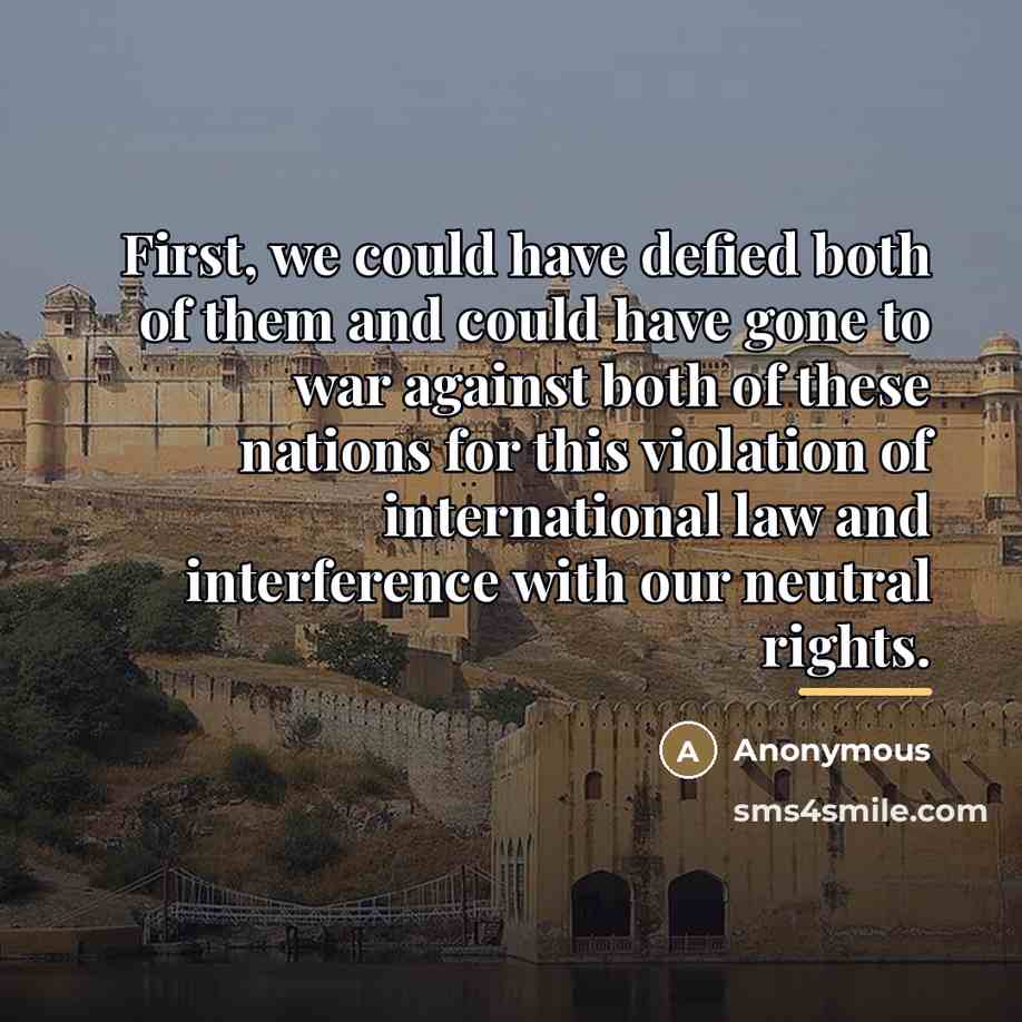 “First, we could have defied both of them and could…” quote by Anonymous