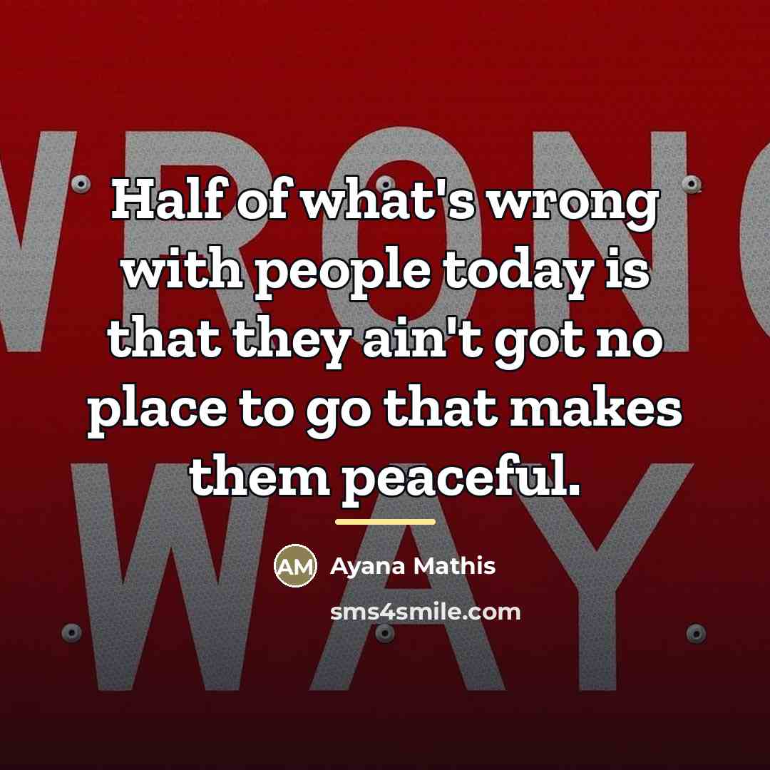 “Half of what's wrong with people today is that they…” quote by Ayana Mathis