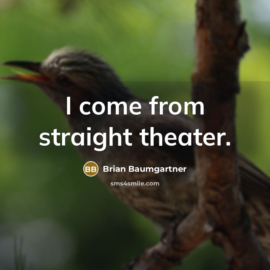 “I come from straight theater.…” quote by Brian Baumgartner