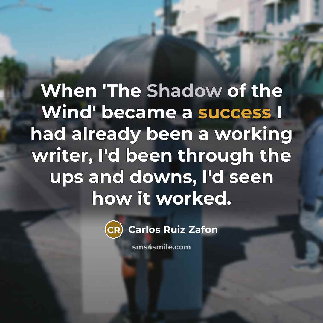 “When 'The Shadow of the Wind' became a success I…” quote by Carlos Ruiz Zafon