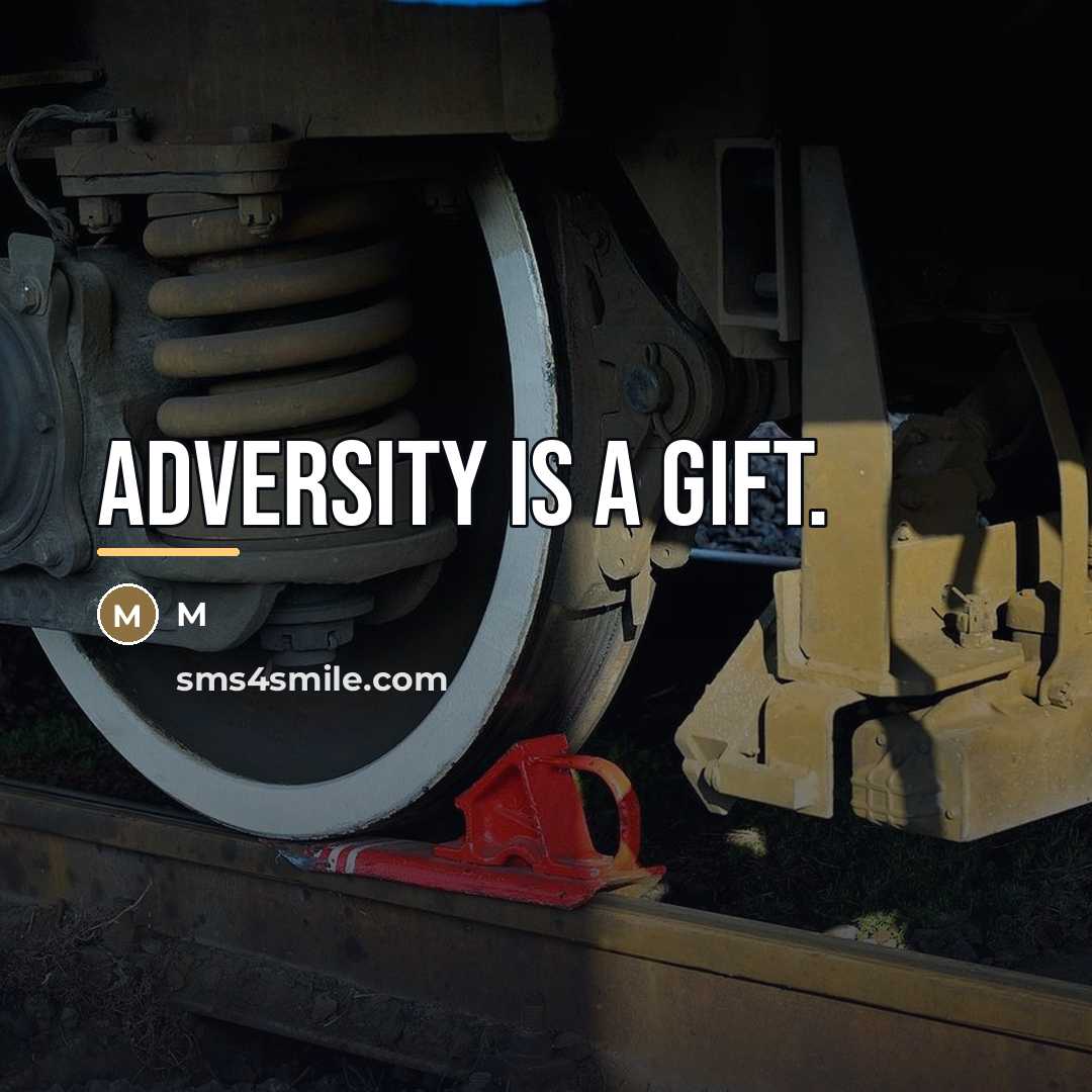 “Adversity is a gift.…” quote by M