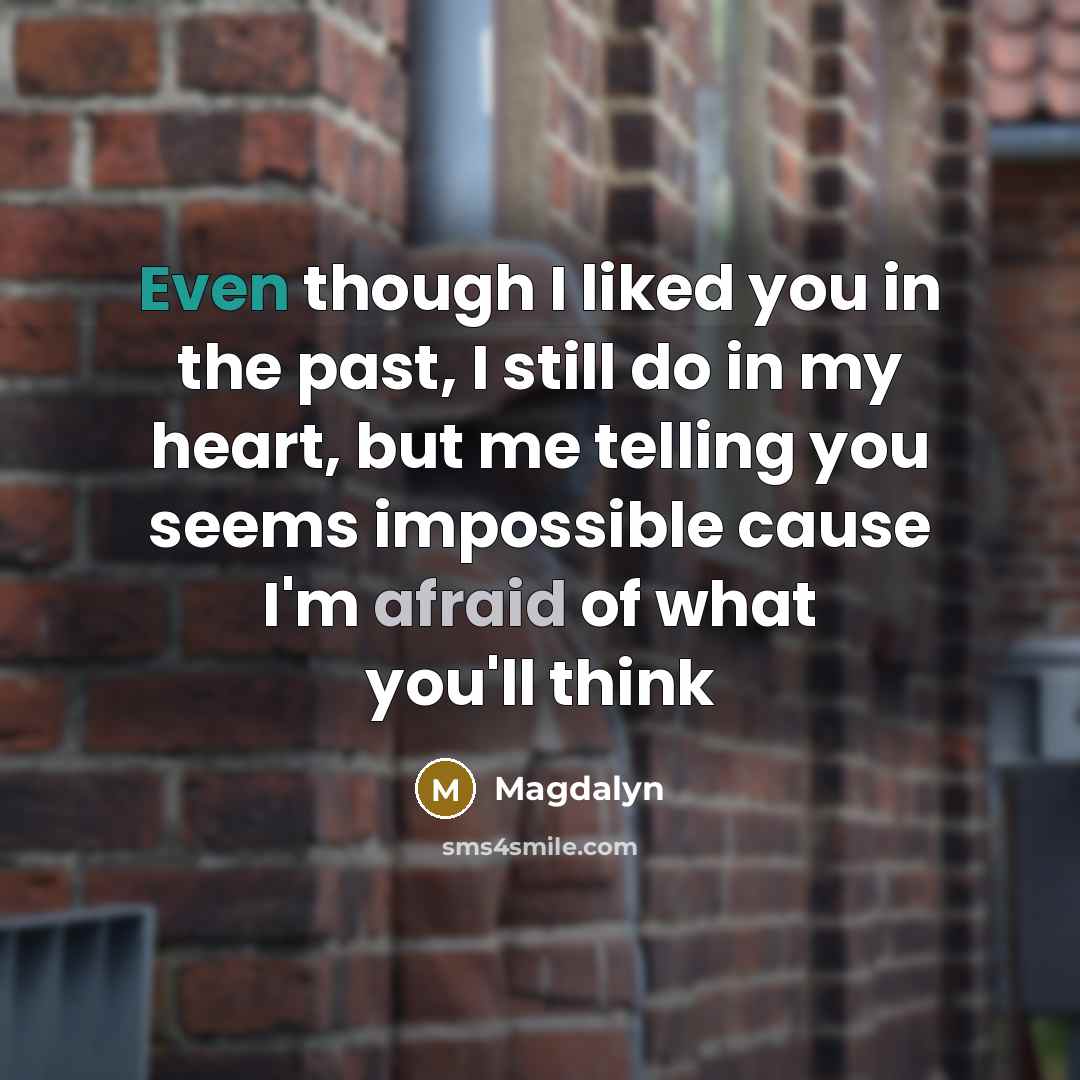 “Even though I liked you in the past, I still…” quote by Magdalyn