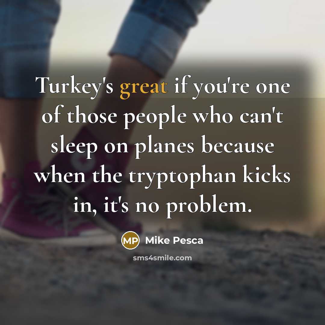 “Turkey's great if you're one of those people who can't…” quote by Mike Pesca