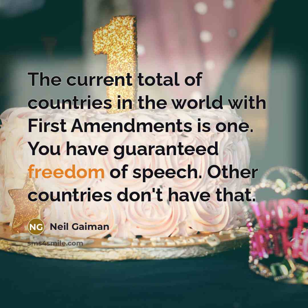 “The current total of countries in the world with First…” quote by Neil Gaiman