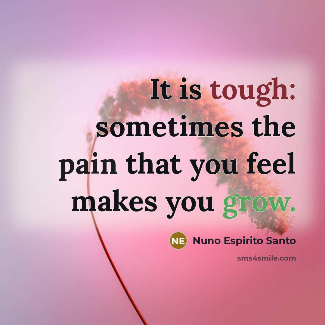 “It is tough: sometimes the pain that you feel makes…” quote by Nuno Espirito Santo