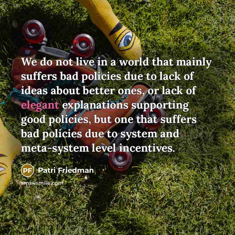 “We do not live in a world that mainly suffers…” quote by Patri Friedman