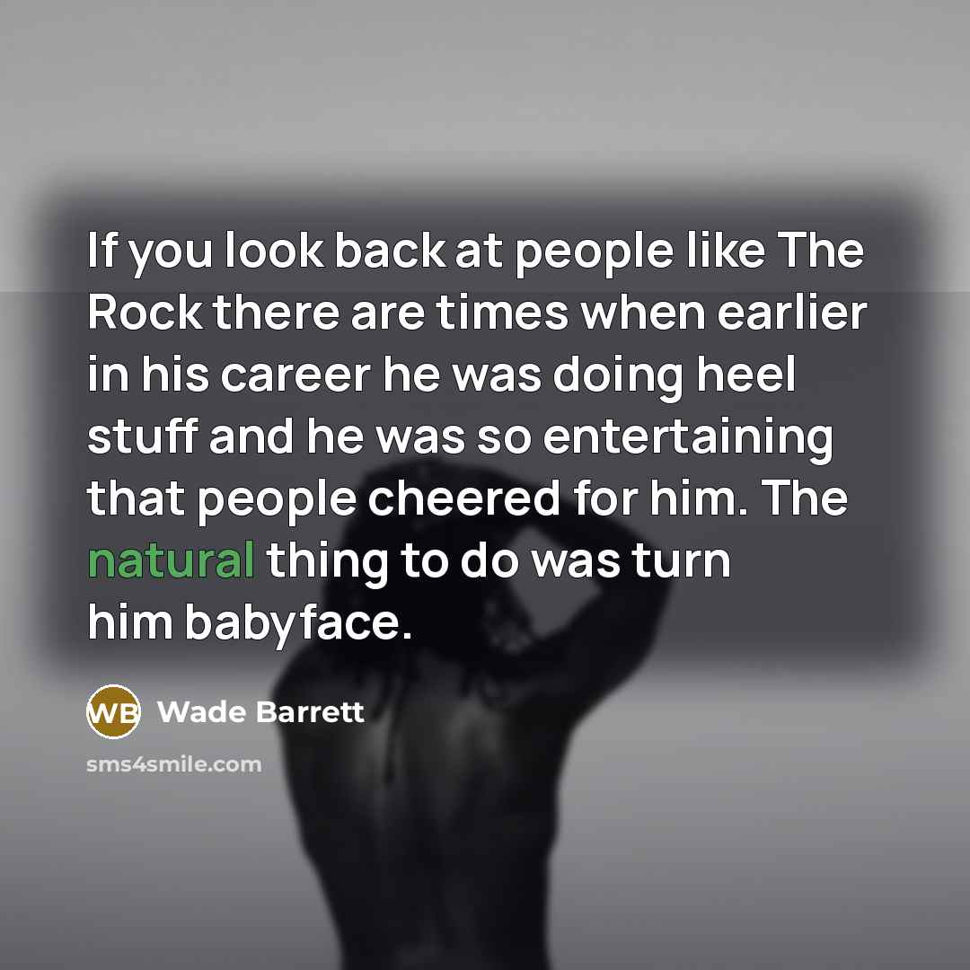 “If you look back at people like The Rock there…” quote by Wade Barrett
