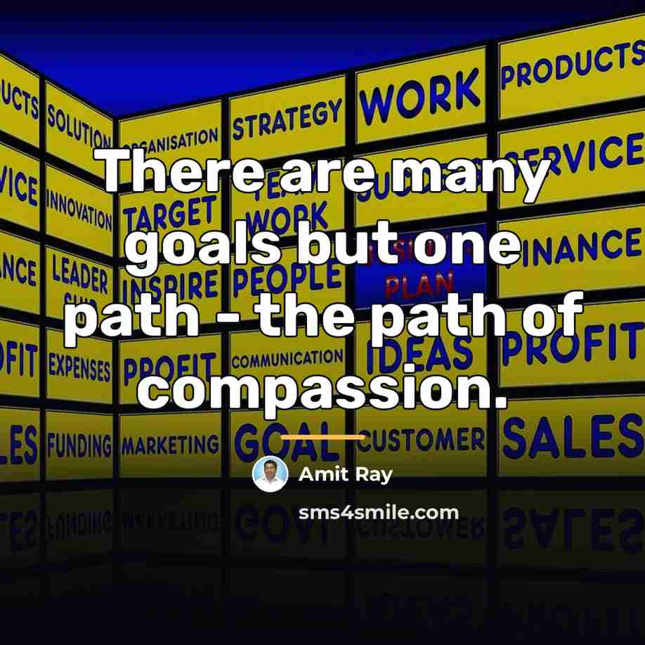 “There are many goals but one path - the path…” quote by Amit Ray