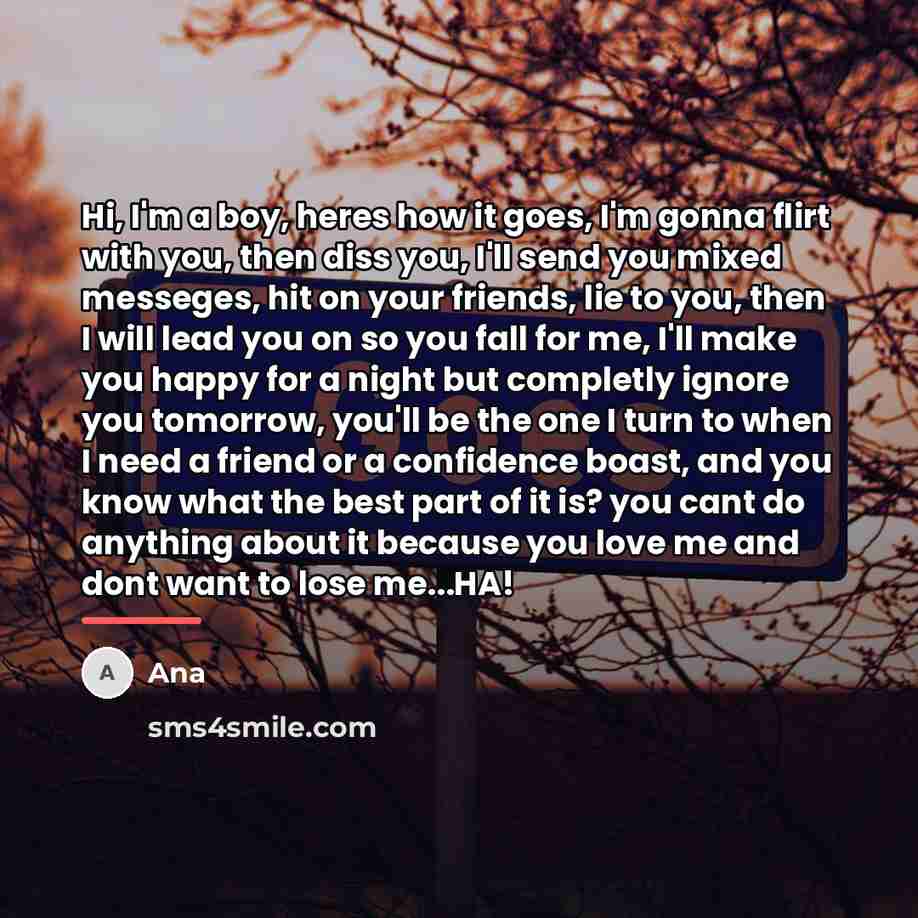 “Hi, I'm a boy, heres how it goes, I'm gonna…” quote by Ana