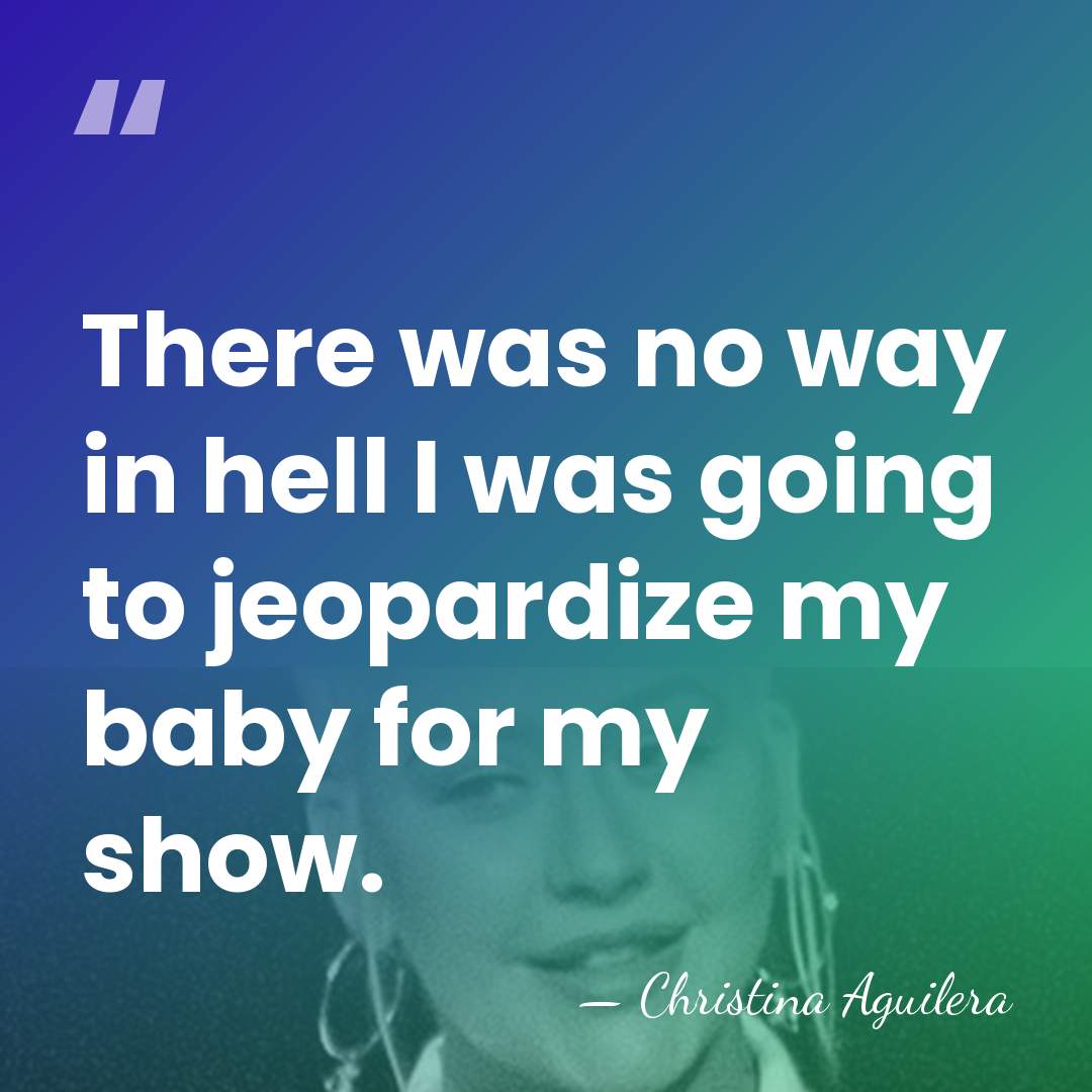 There was no way in hell I was going to jeopardize my&hellip; - Christina Aguilera