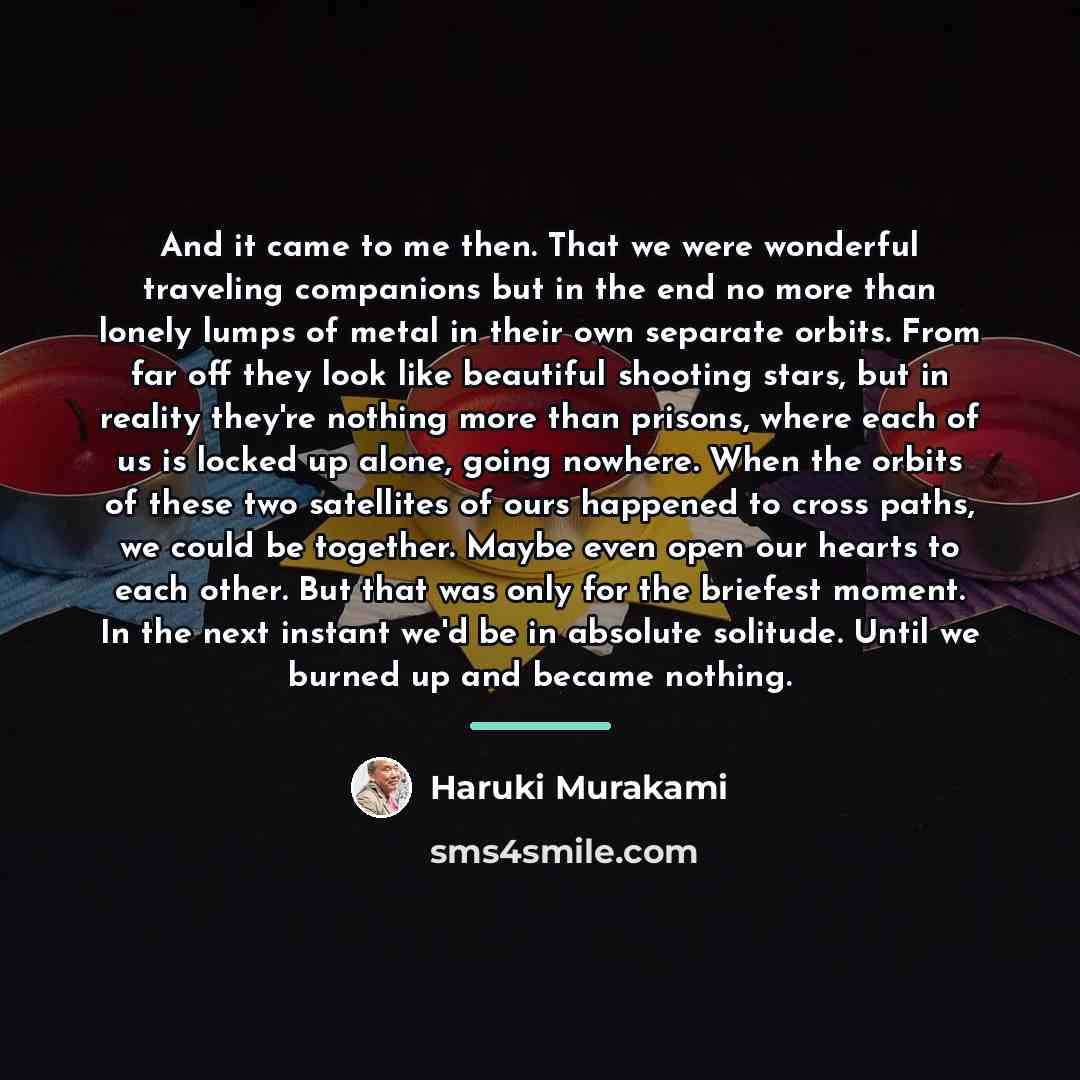 “And it came to me then. That we were wonderful…” quote by Haruki Murakami