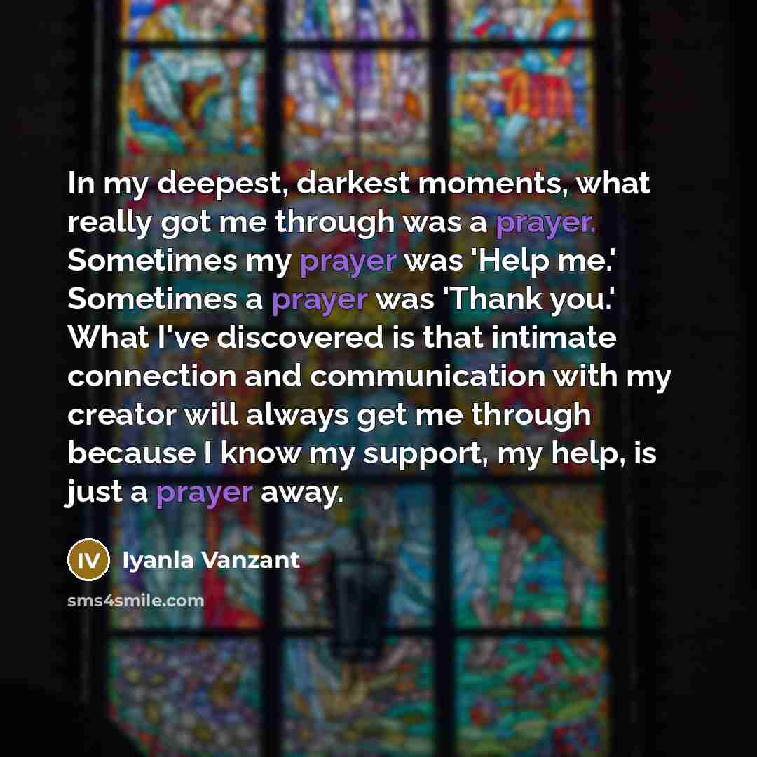 “In my deepest, darkest moments, what really got me through…” quote by Iyanla Vanzant