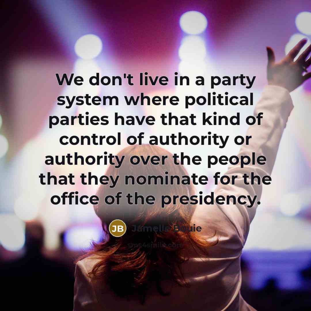 “We don't live in a party system where political parties…” quote by Jamelle Bouie
