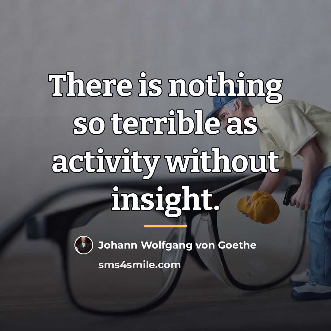 “There is nothing so terrible as activity without insight.…” quote by Johann Wolfgang von Goethe