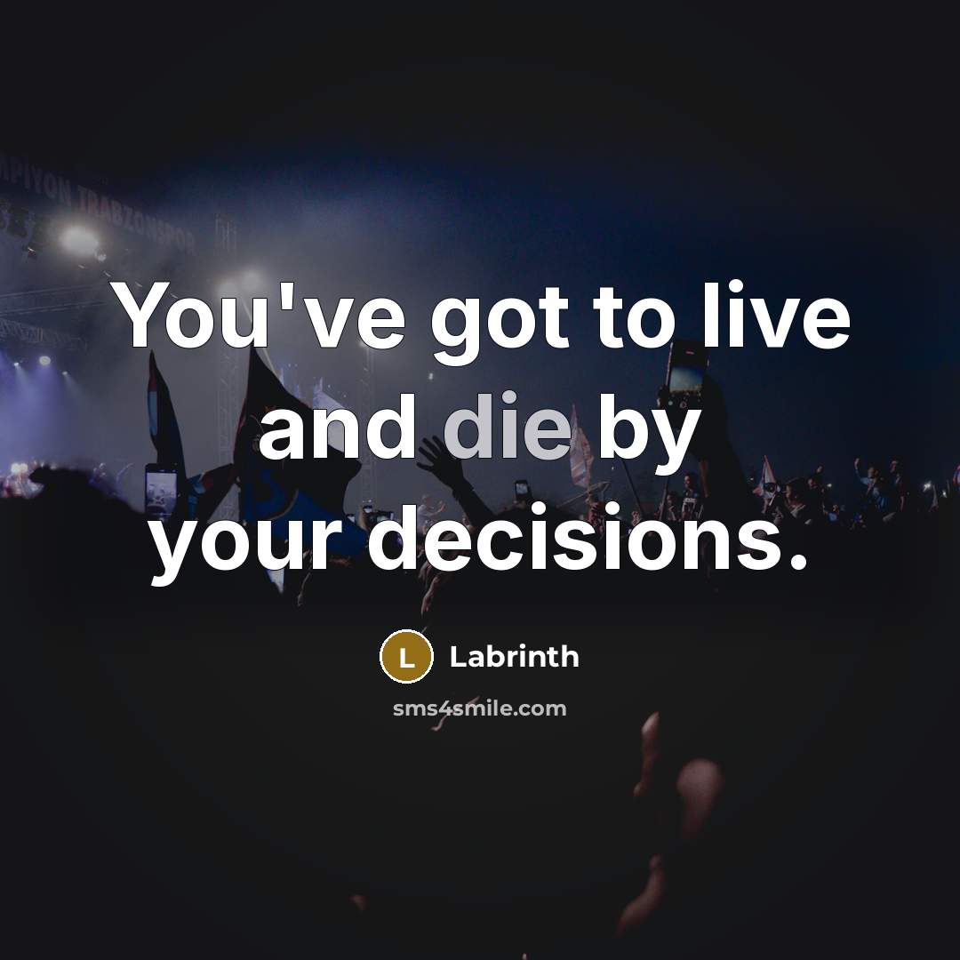 “You've got to live and die by your decisions.…” quote by Labrinth