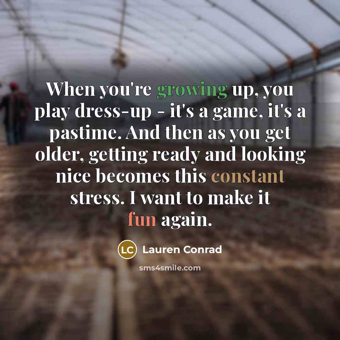 “When you're growing up, you play dress-up - it's a…” quote by Lauren Conrad