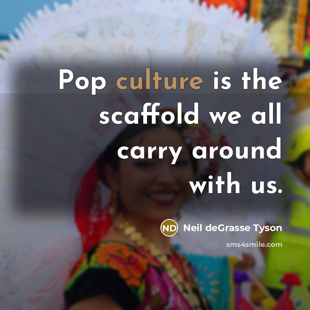 “Pop culture is the scaffold we all carry around with us.” quote by Neil deGrasse Tyson