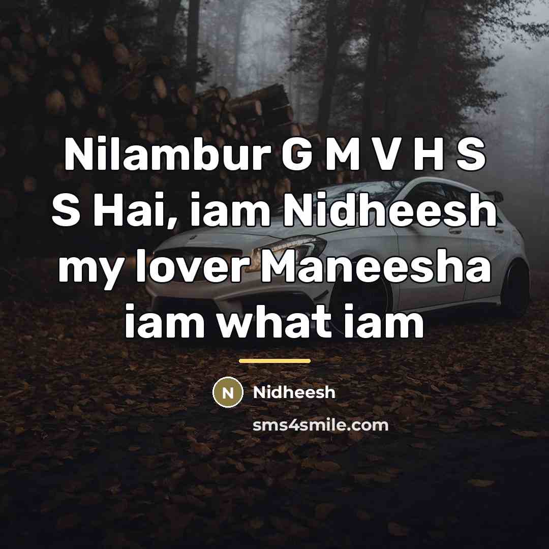 “Nilambur G M V H S S Hai, iam Nidheesh…” quote by Nidheesh