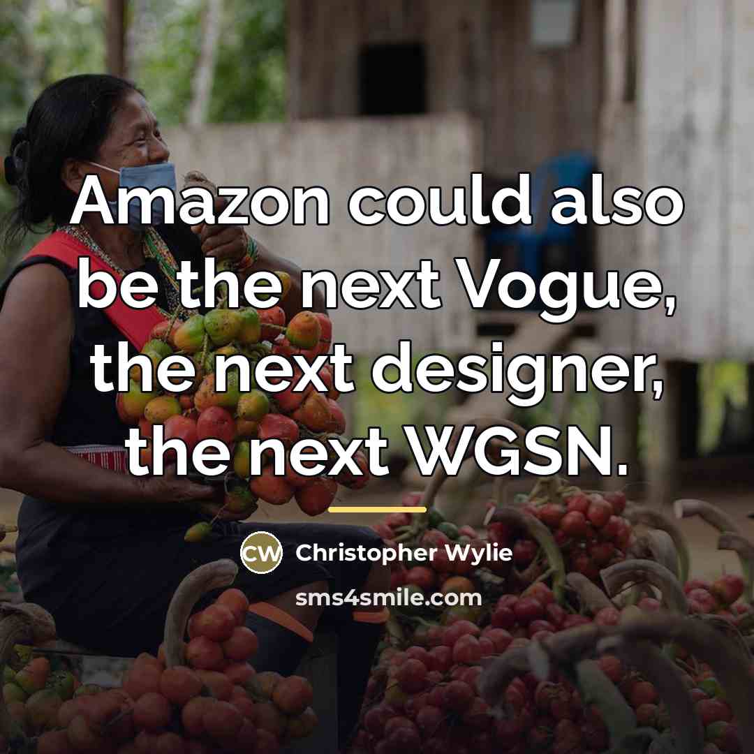 “Amazon could also be the next Vogue, the next designer,…” quote by Christopher Wylie