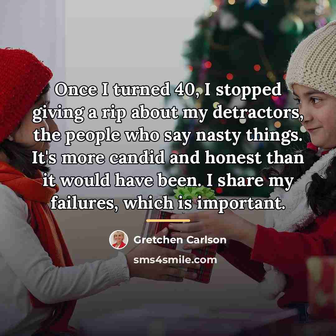 “Once I turned 40, I stopped giving a rip about…” quote by Gretchen Carlson