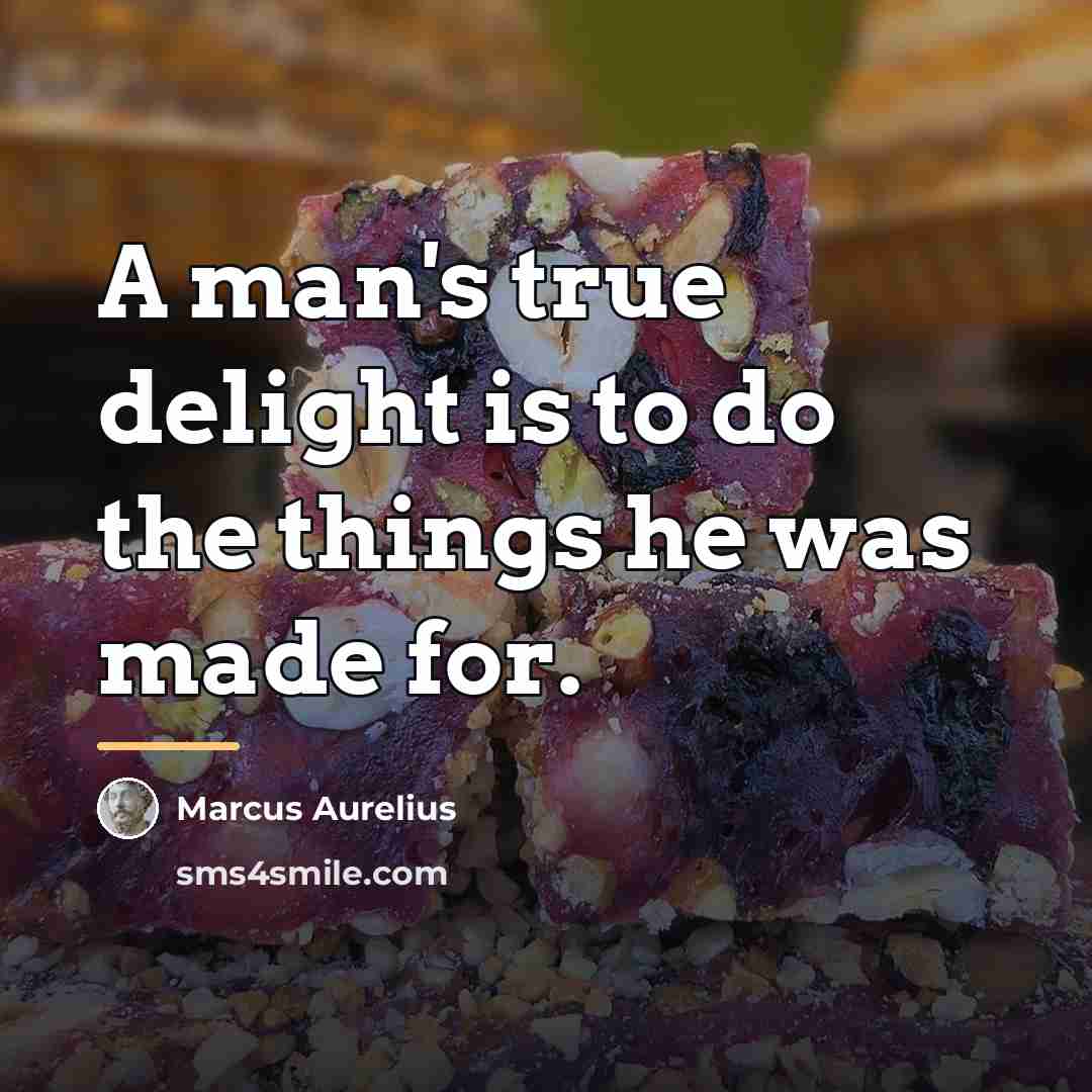 “A man's true delight is to do the things he…” quote by Marcus Aurelius