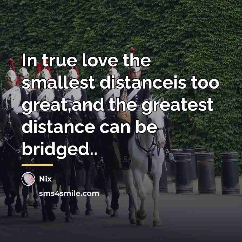 “In true love the smallest distanceis too great,and the greatest…” quote by Nix