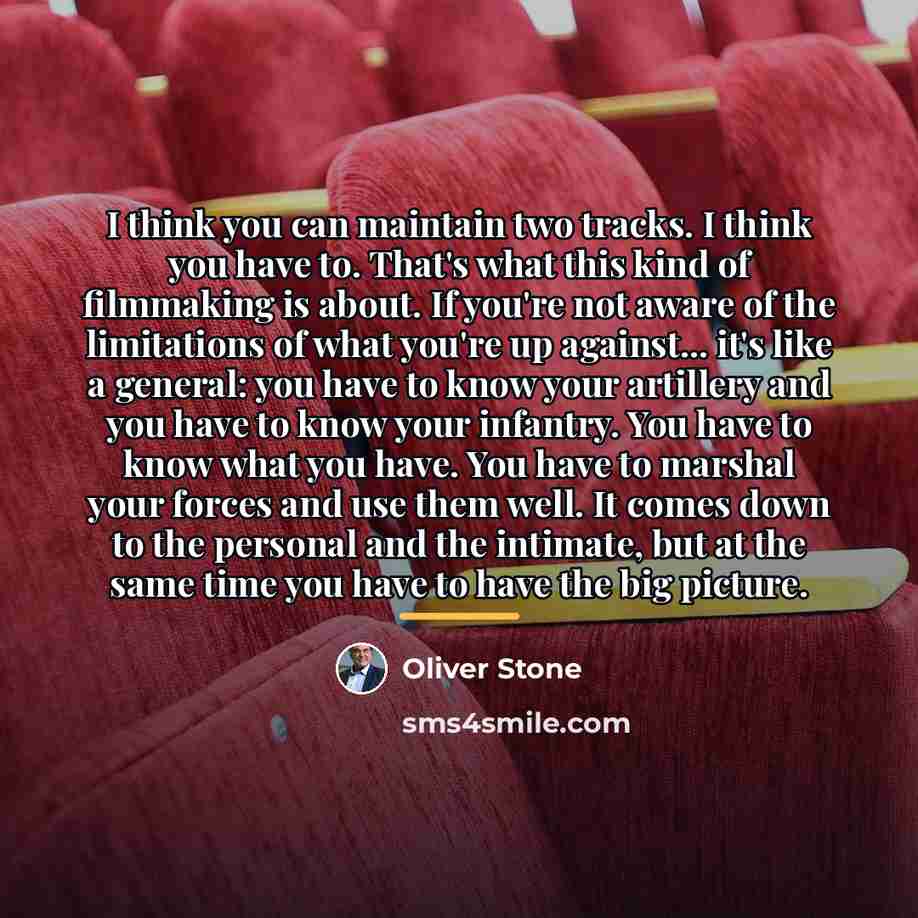 “I think you can maintain two tracks. I think you…” quote by Oliver Stone