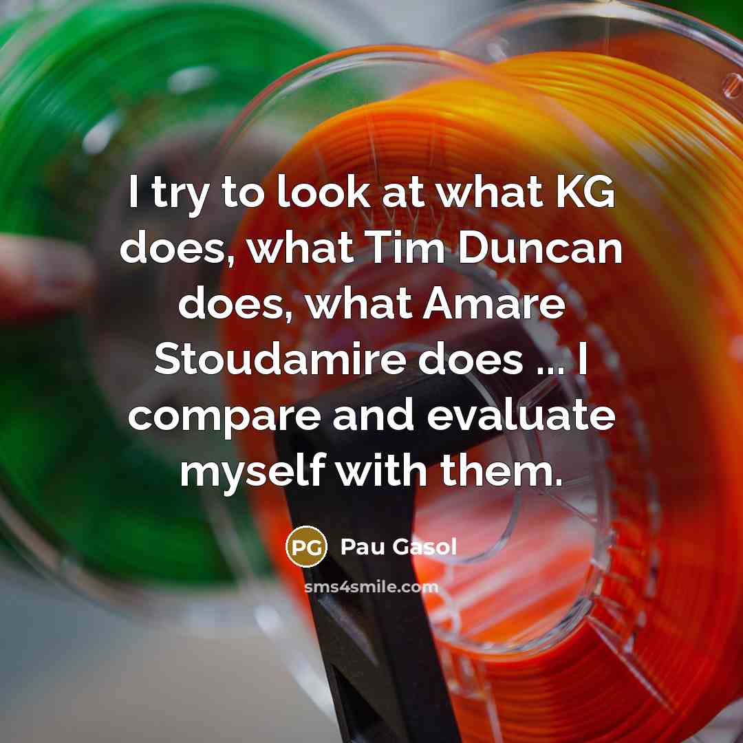 “I try to look at what KG does, what Tim…” quote by Pau Gasol