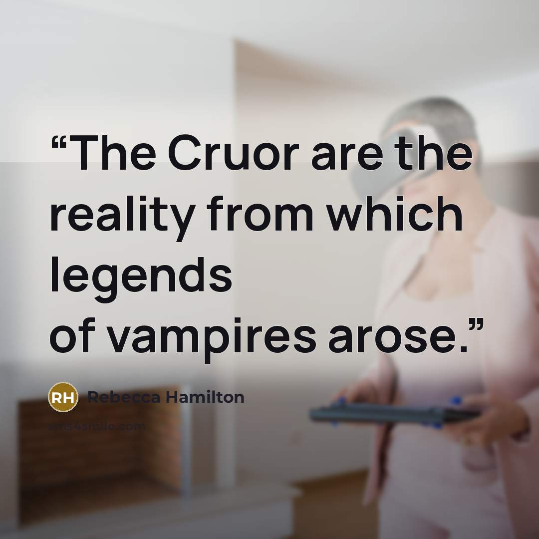 “The Cruor are the reality from which legends of vampires arose.” quote by Rebecca Hamilton