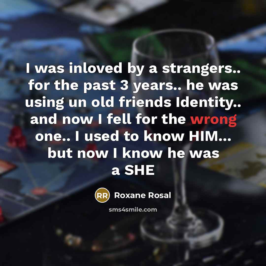 “I was inloved by a strangers.. for the past 3…” quote by Roxane Rosal