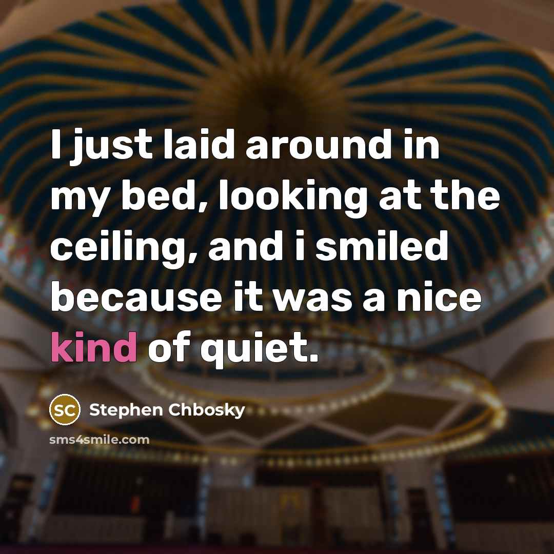 “I just laid around in my bed, looking at the…” quote by Stephen Chbosky