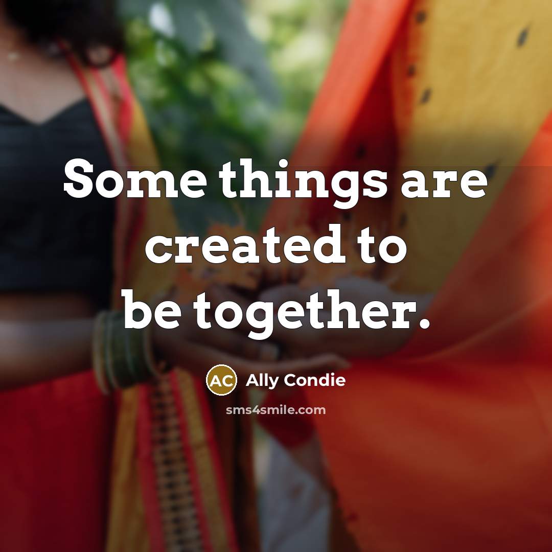 “Some things are created to be together.…” quote by Ally Condie