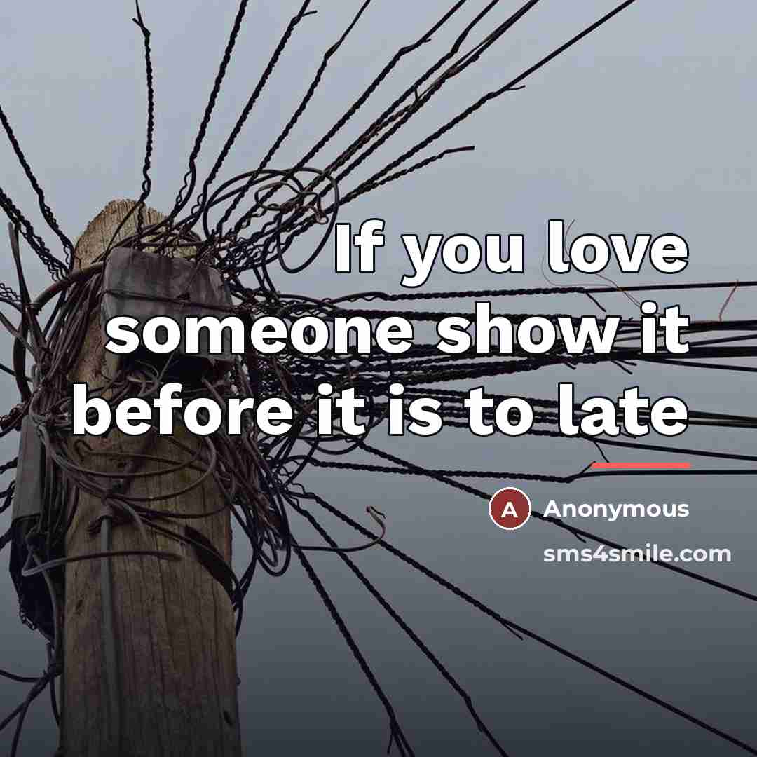 “If you love someone show it before it is to…” quote by Anonymous