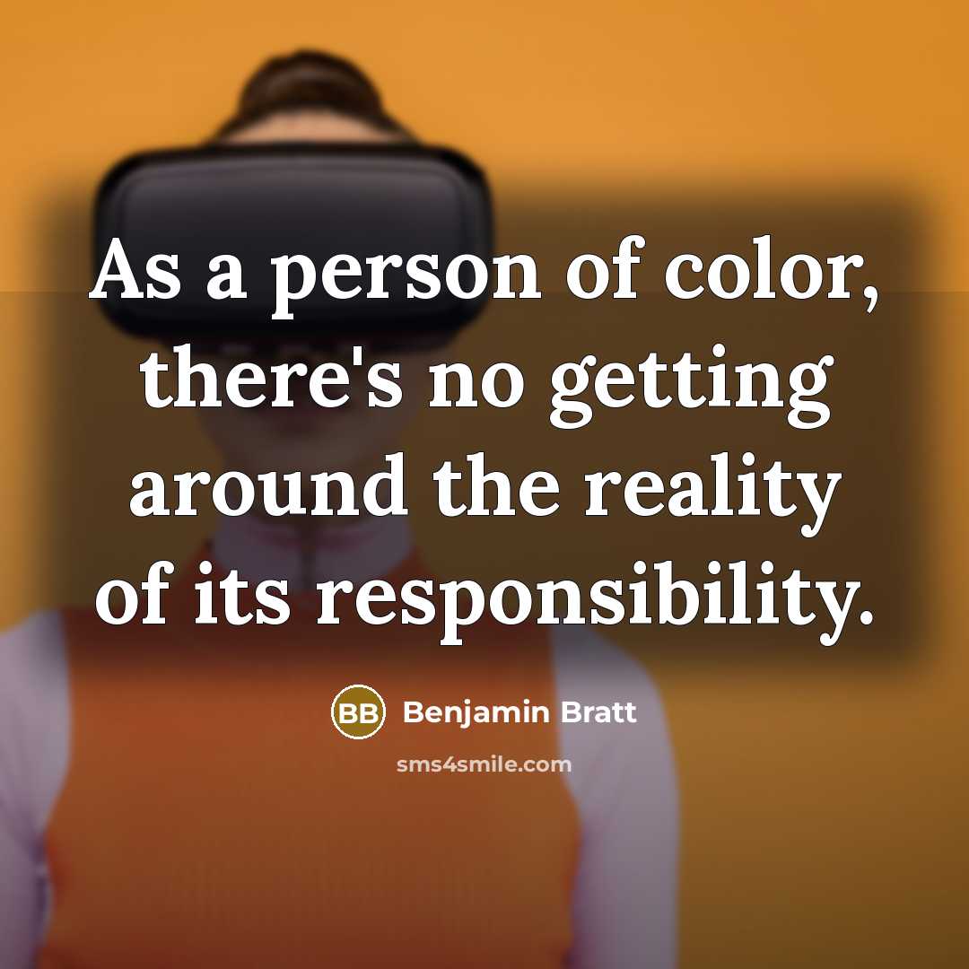 “As a person of color, there's no getting around the…” quote by Benjamin Bratt